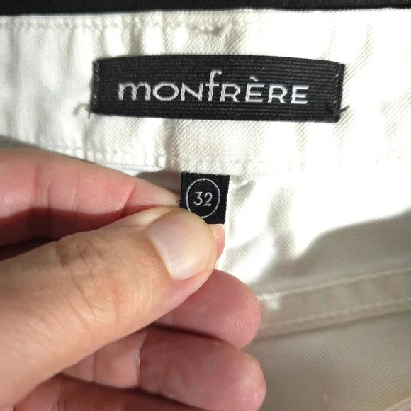 MONFRERE Jeans Womens 32 White Denim Straight Leg Blanc Wash Premium Designer - Picture 9 of 13